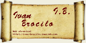 Ivan Broćilo vizit kartica